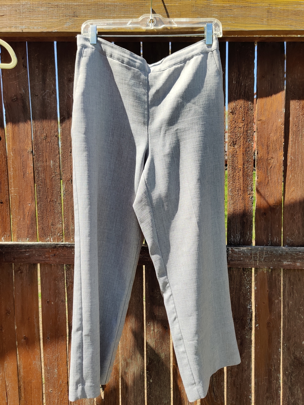 Alfred Dunner Gray Straight-Leg Dress Trousers